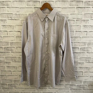 Men’s Roundtree & Yorke Gold label button down dress shirt 17 1/2, 36/37 tall